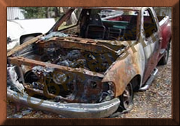 home severly damaged by a Ford F-150 fire